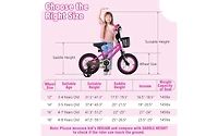 14 Inch Kids Adjustable Bike with Front Basket for Ages 4-5