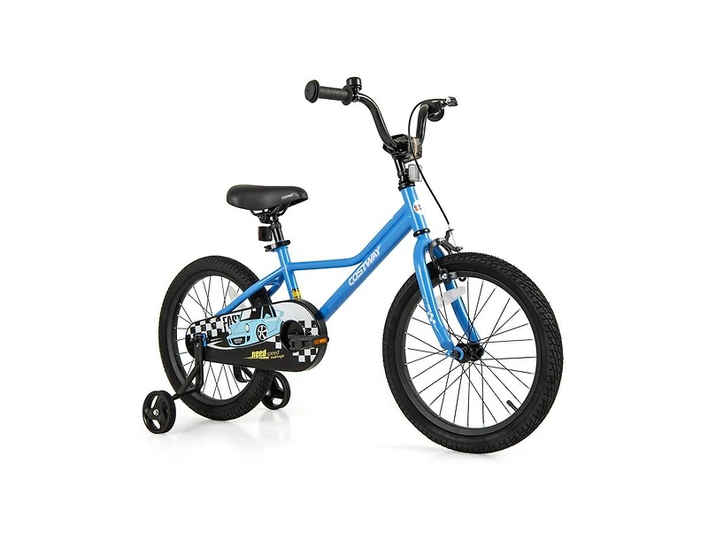 18 Inch Kids Bike with Removable Training Wheels for Ages 4-8
