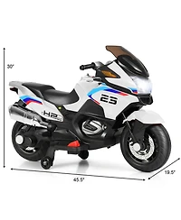12V Kids Ride-On Motorcycle Electric Motor Bike - White