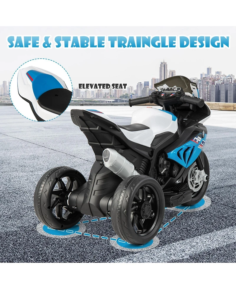 12V Licensed Bmw Kids Motorcycle Ride-On Toy for Ages 3-8 - Blue