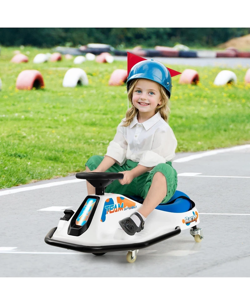 24V Electric Drifting Go-Kart for Kids with 360 Spin and Wireless Connection - Navy