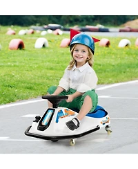 24V Electric Drifting Go-Kart for Kids with 360 Spin and Wireless Connection - Navy