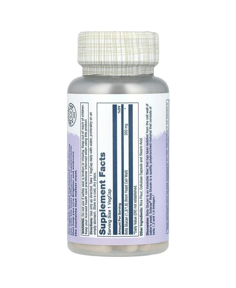 Solaray Beta Glucan High Potency 200 mg - 30 VegCaps