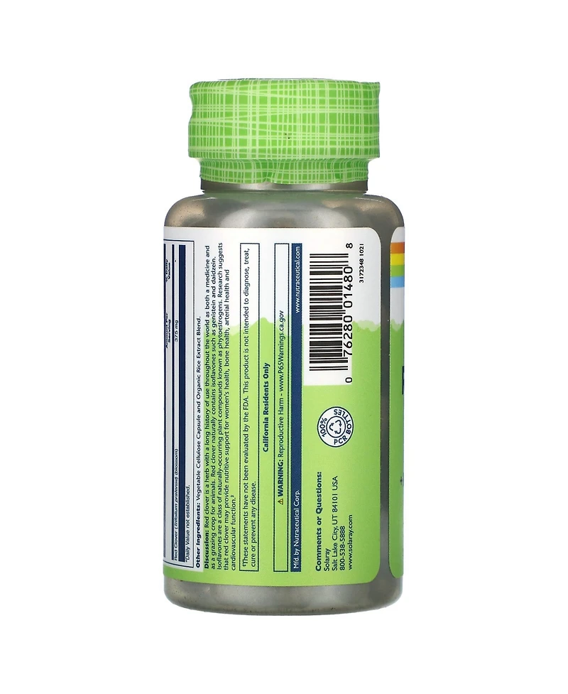 Solaray True Herbs Red Clover 375 mg - 100 VegCaps