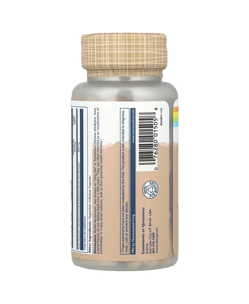 Solaray Reishi Mushrooms 600 mg - 100 VegCaps