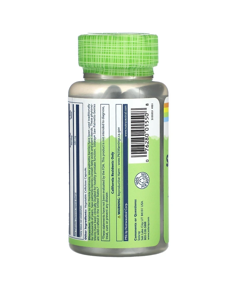 Solaray True Herbs Saw Palmetto 580 mg