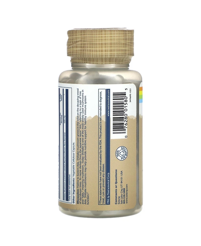 Solaray Mushrooms Shiitake Mushroom 600 mg