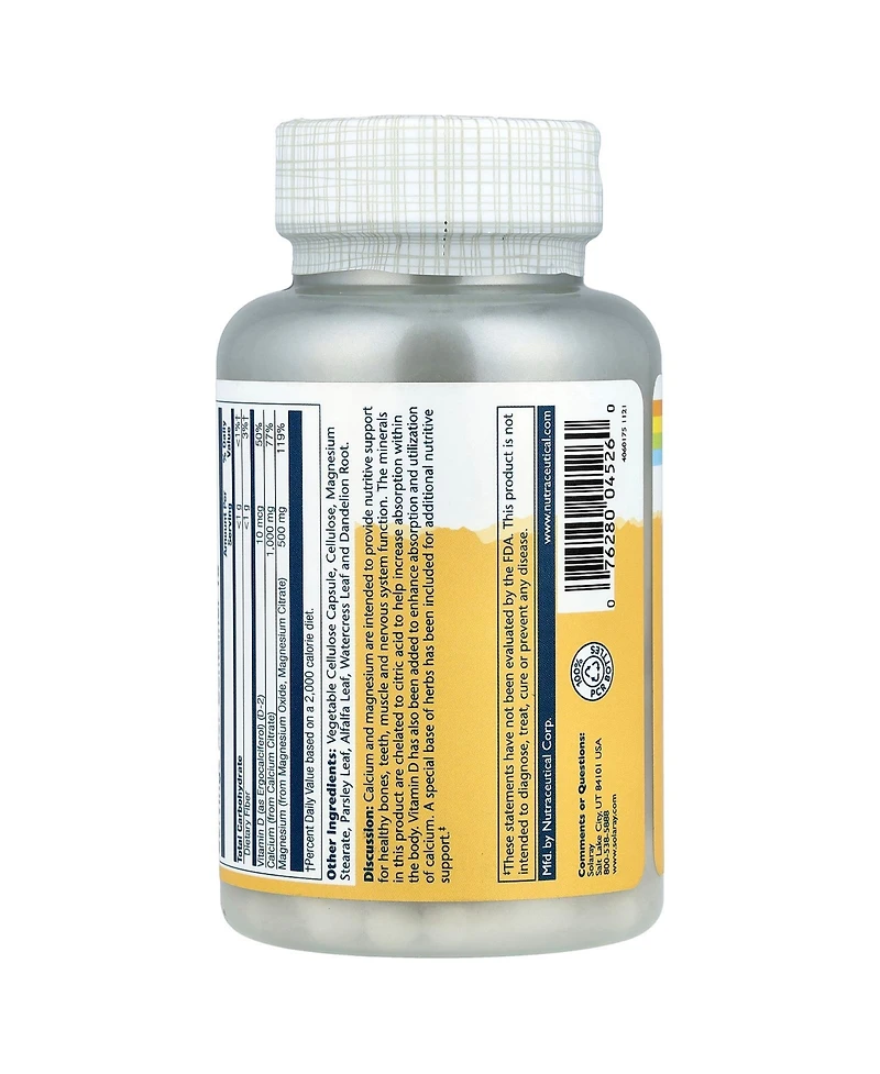 Solaray Cal-Mag Citrate with Vitamin D-2