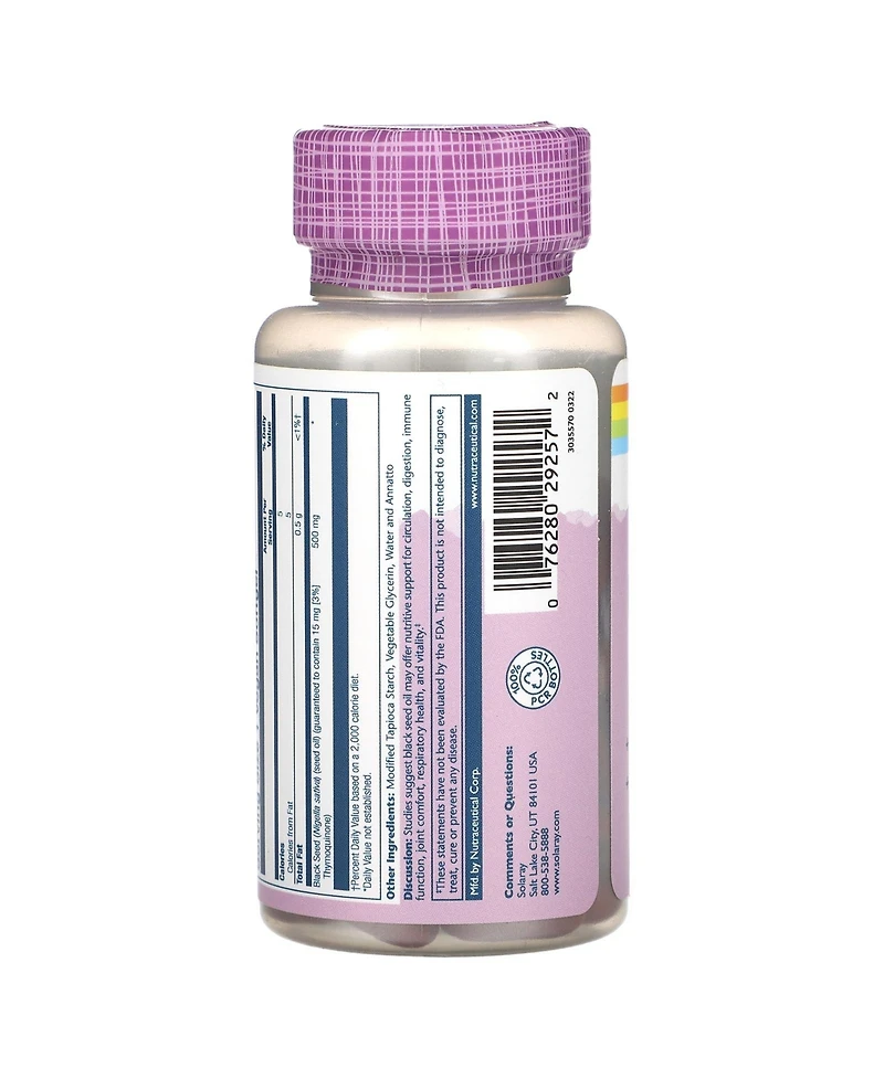 Solaray Vital Extracts Black Seed Cold Pressed