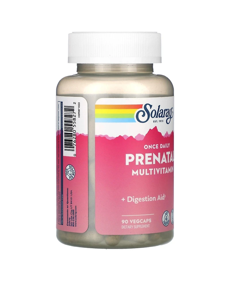 Solaray Once Daily Prenatal Multivitamin - 90 VegCaps