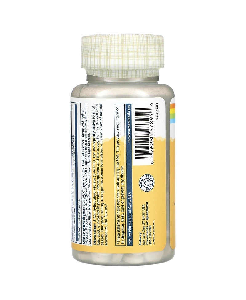 Solaray Methyl Folate 800 mcg - 470 mcg Folic Acid - 5-mthf Prenatal Vitamins