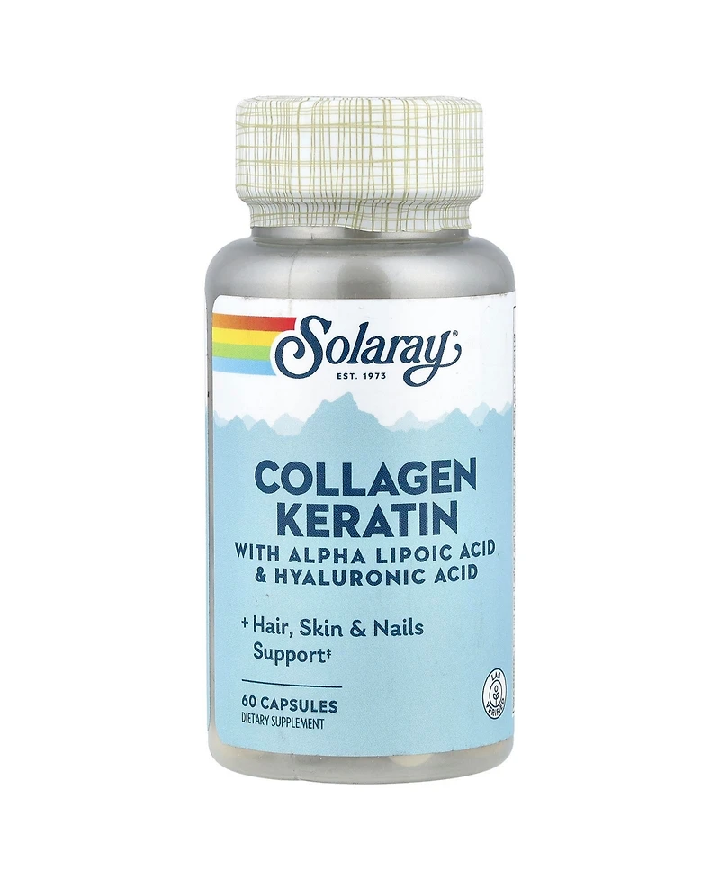 Solaray Collagen Keratin with Alpha Lipoic Acid & Hyaluronic Acid - 60 Capsules