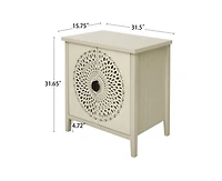 Casainc Hollow-Carved 2 Door Accent Cabinet Sideboard Buffet Storage Cabinet with Adjustable Shelf