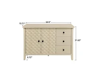 Casainc Storage Cabinet Buffet Cabinet with 2 Embossed Door and 3 Drawer