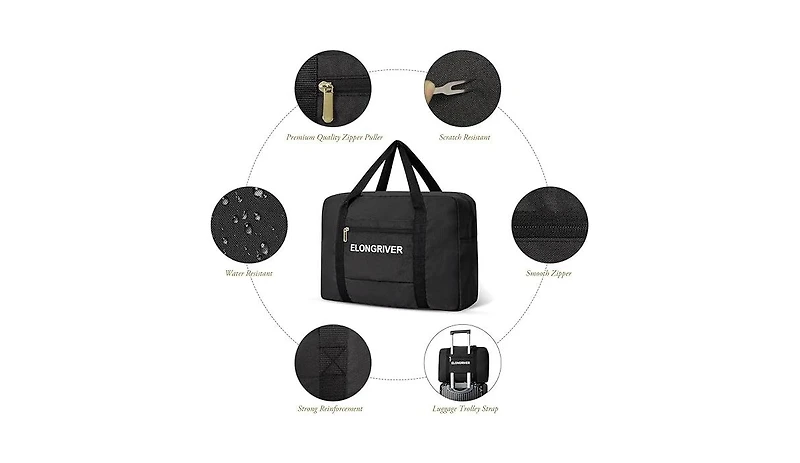 Travel Duffel Bag Foldable Weekender Overnight Bag for Men Women Lightweight Carry on Tote Bag For Spirit Airlines