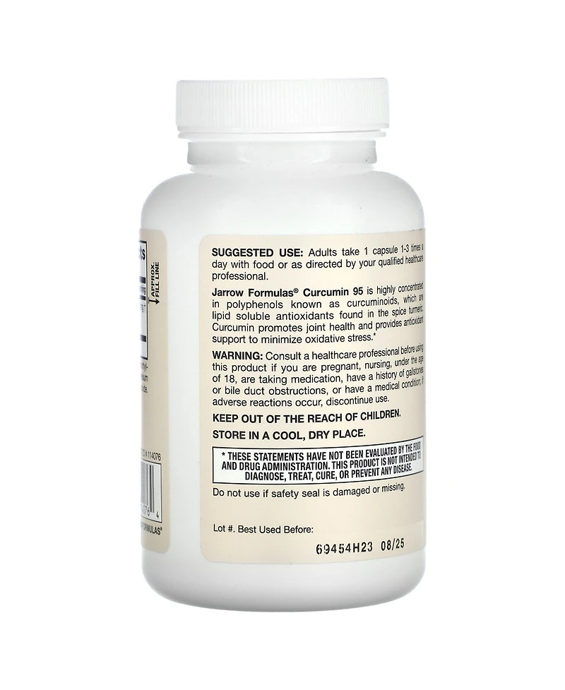 Jarrow Formulas Curcumin 95 Turmeric Extract 500 mg