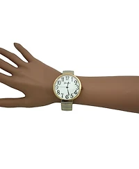 Olivia Pratt Two Tone Super Large Face Stretch Strap Watch