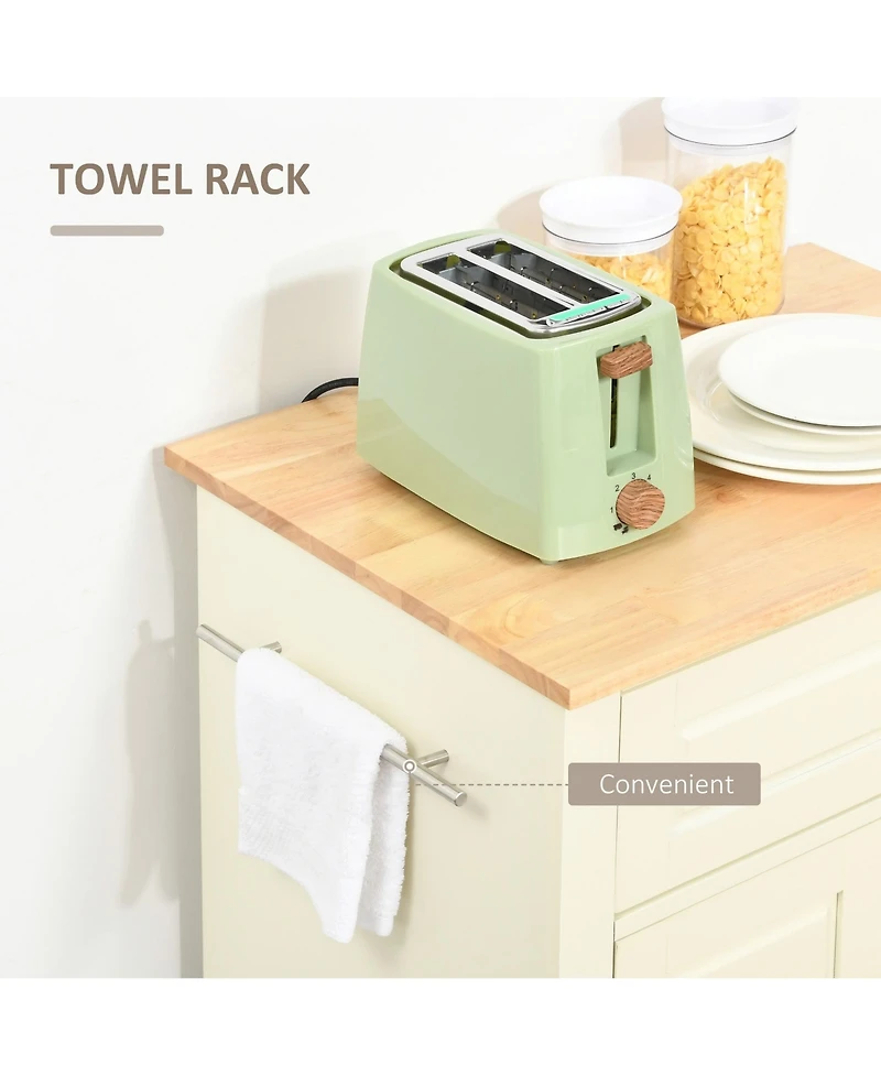 Halifax North America Cream Kitchen Helper: Portable Island Cart with Drawer and Shelf