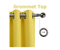 Kate Aurora 100% Hotel Thermal Blackout Yellow Grommet Top Curtain Panels - 50 in. W x 45 in. L, Yellow