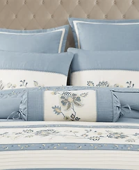 J Queen New York Garden Bloom Neckroll Decorative Pillow, 7" x 17"
