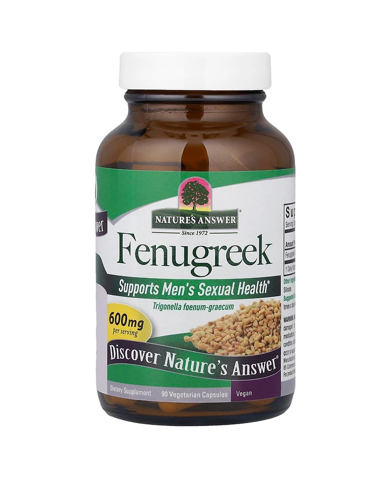 Nature's Answer Fenugreek 600 mg - 90 Vegetarian Capsules