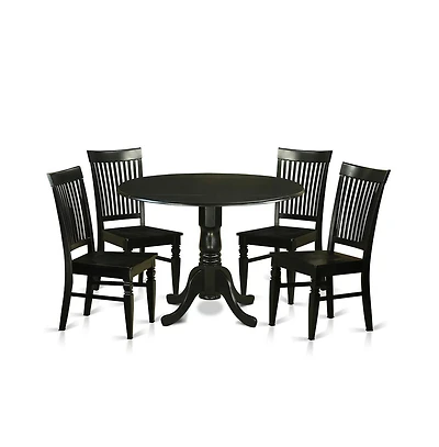 East West Furniture 5 Pc small Kitchen Table set - Table and 4 Dining Chairs
