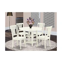 East West Furniture Dining Room Set Linen White