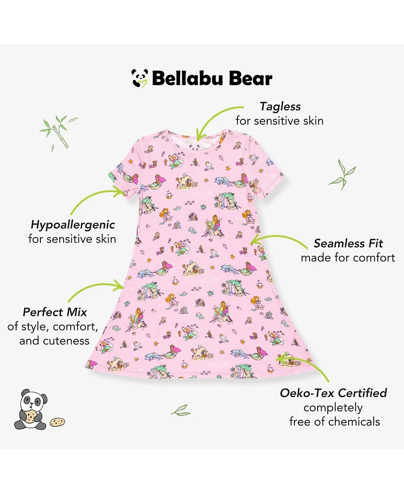 Bellabu Bear Toddler Girls Mermaid Lagoon Short Sleeve Dress