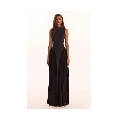 Milla Women's Elegant mock neck maxi dress