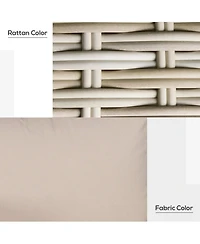 Outsunny 3 Piece Patio Furniture, Balcony Table & Chairs, Cushions,