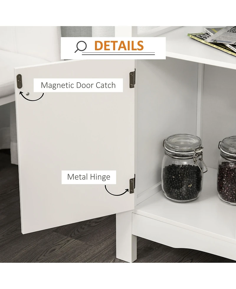 Homcom Modern Kitchen Buffet Cabinet Storage with Drawer and 12-Bottle Wine Rack