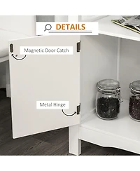 Homcom Modern Kitchen Buffet Cabinet Storage with Drawer and 12-Bottle Wine Rack