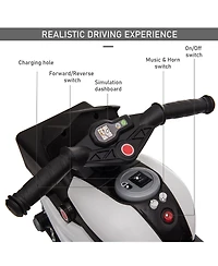 Aosom 3-Wheel Kids Ride On Motorcycle W/ High-Traction Wheels,