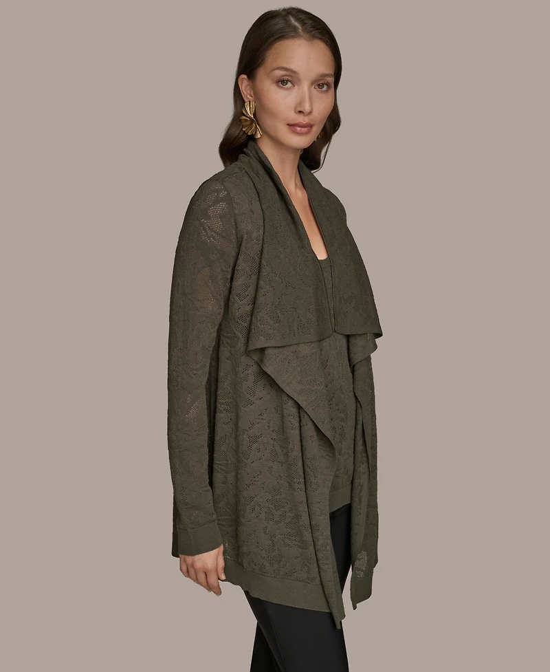 Donna Karan New York Women's Long-Sleeve Open Angle Hem Cardigan Sweater