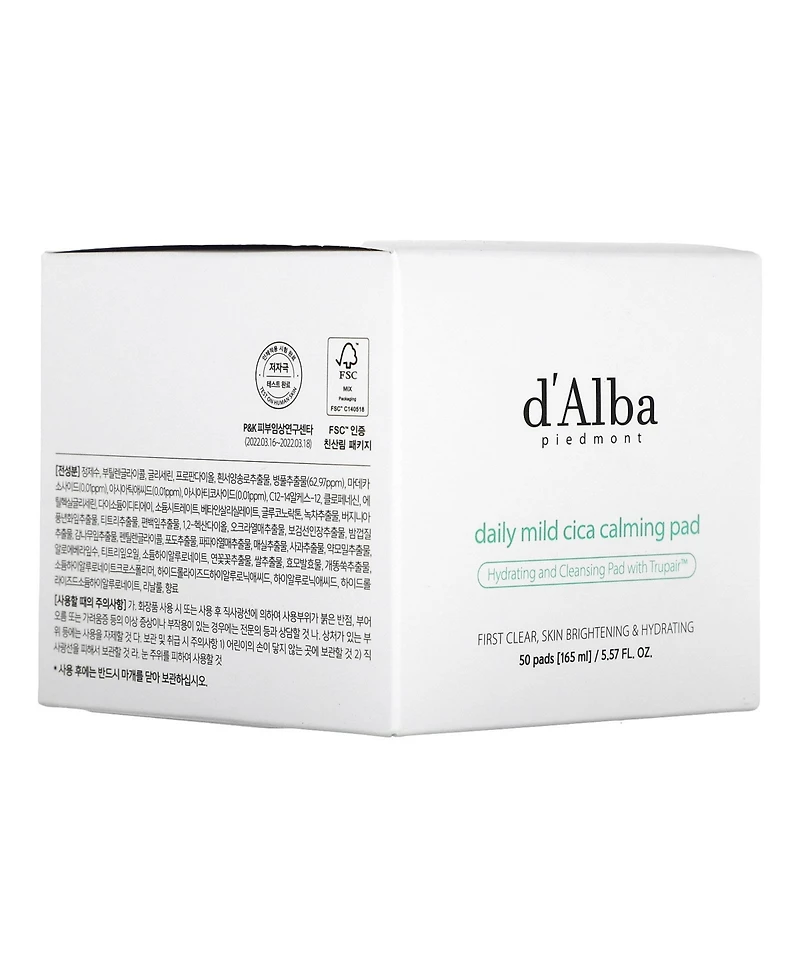 d'Alba Daily Mild Cica Calming Pad 50 Pads