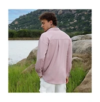 Campus Sutra Men's Nude Pink Spear-Textured Shirt