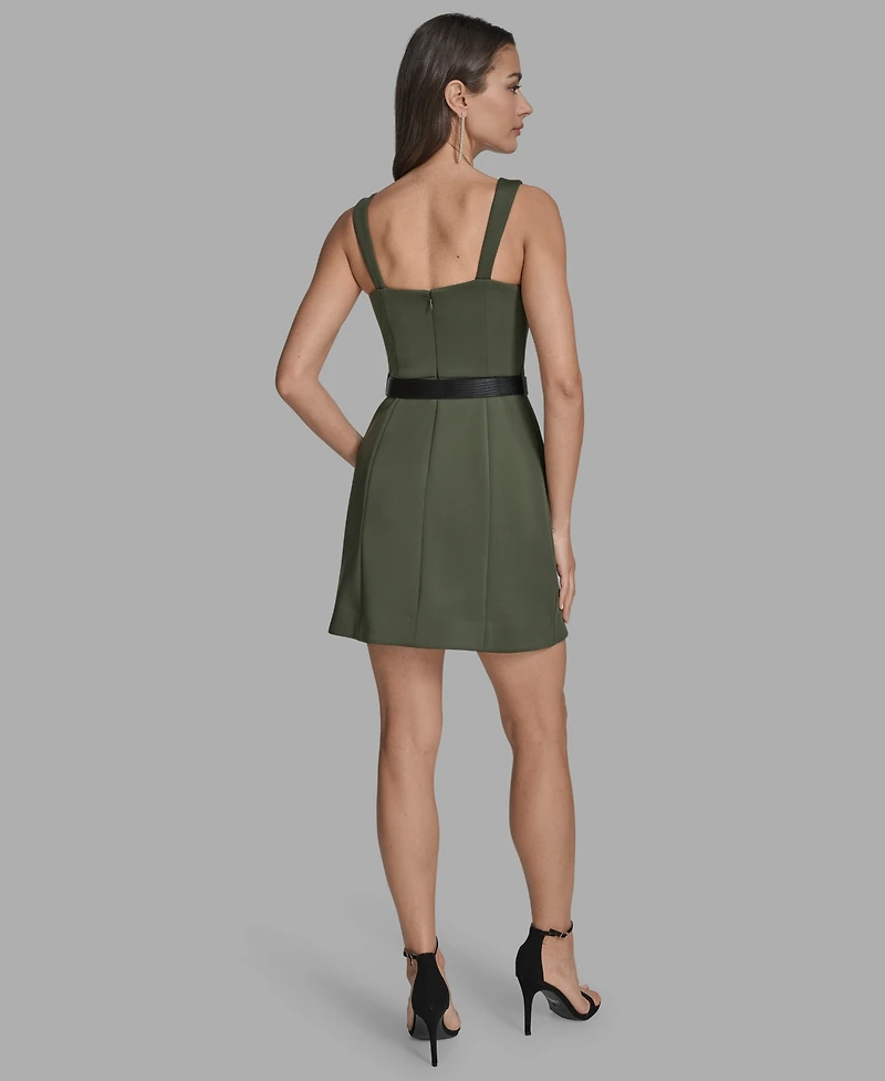 Bcbg Women's Sleeveless Belted A-Line Dress