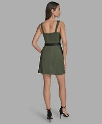 Bcbg Women's Sleeveless Belted A-Line Dress