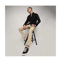 Campus Sutra Men's Jet Black Side Striped Shirt