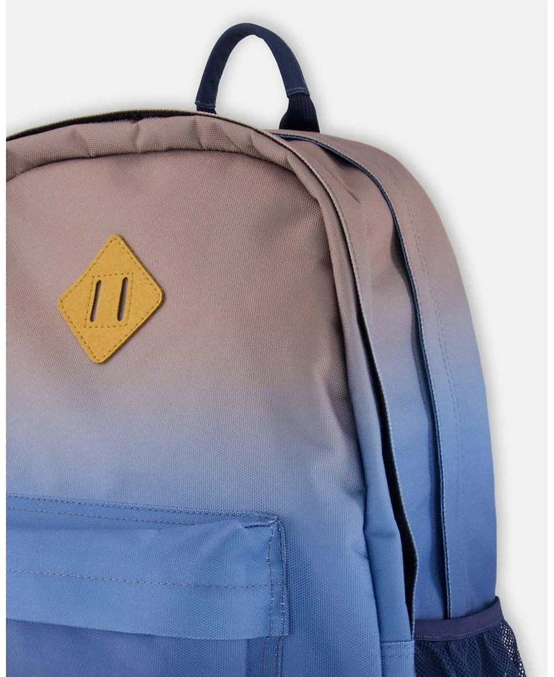 Deux par Deux Boy Kids Backpack Blue and Beige Gradient - Toddler|Child