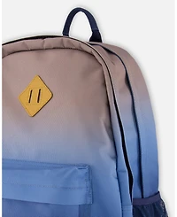 Deux par Deux Boy Kids Backpack Blue and Beige Gradient - Toddler|Child