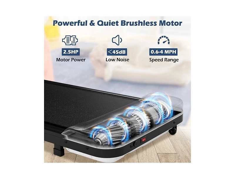 Akiudex 2.5HP Under Desk Treadmill with Remote Control and 3 Countdown Modes