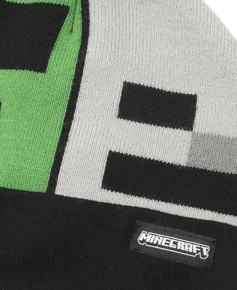 Minecraft Big Boys 2-Piece Hat and Ribbed Knit Gloves Set