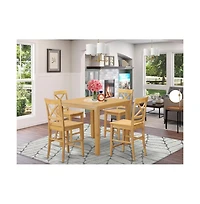 East West Furniture 5 Pc counter height pub set - Dining Table and 4 bar stools