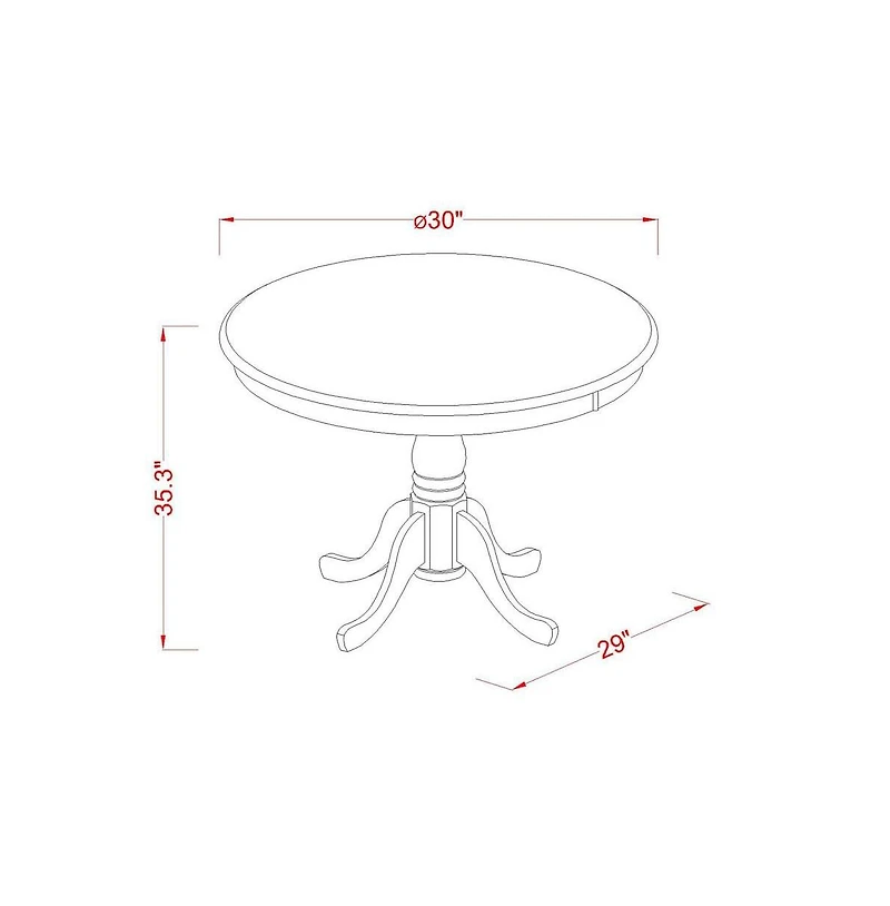East West Furniture 3 Pcpub Table set - high top Table and 2 dinette Chairs