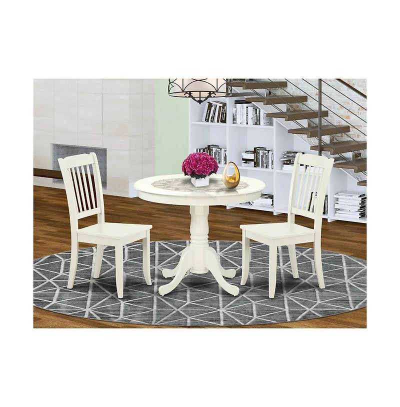 East West Furniture Dining Room Set Linen White