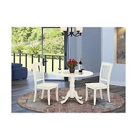 East West Furniture Dining Room Set Linen White