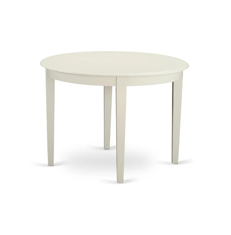 East West Furniture dining room table set of 4 excellent kitchen dining chairs with Linen Fabric Baby Blue color and a gorgeous round dining table wit