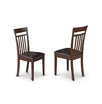 East West Furniture 3-Pc Kitchen Dining Set - 1 Kitchen Dining Table and 2 Dining Room Chairs (Mahogany Finish)