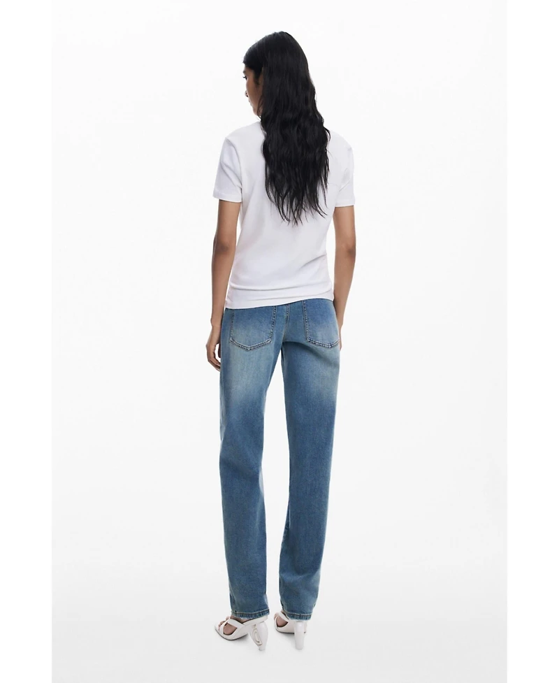 Desigual Women's "D" strass T-shirt